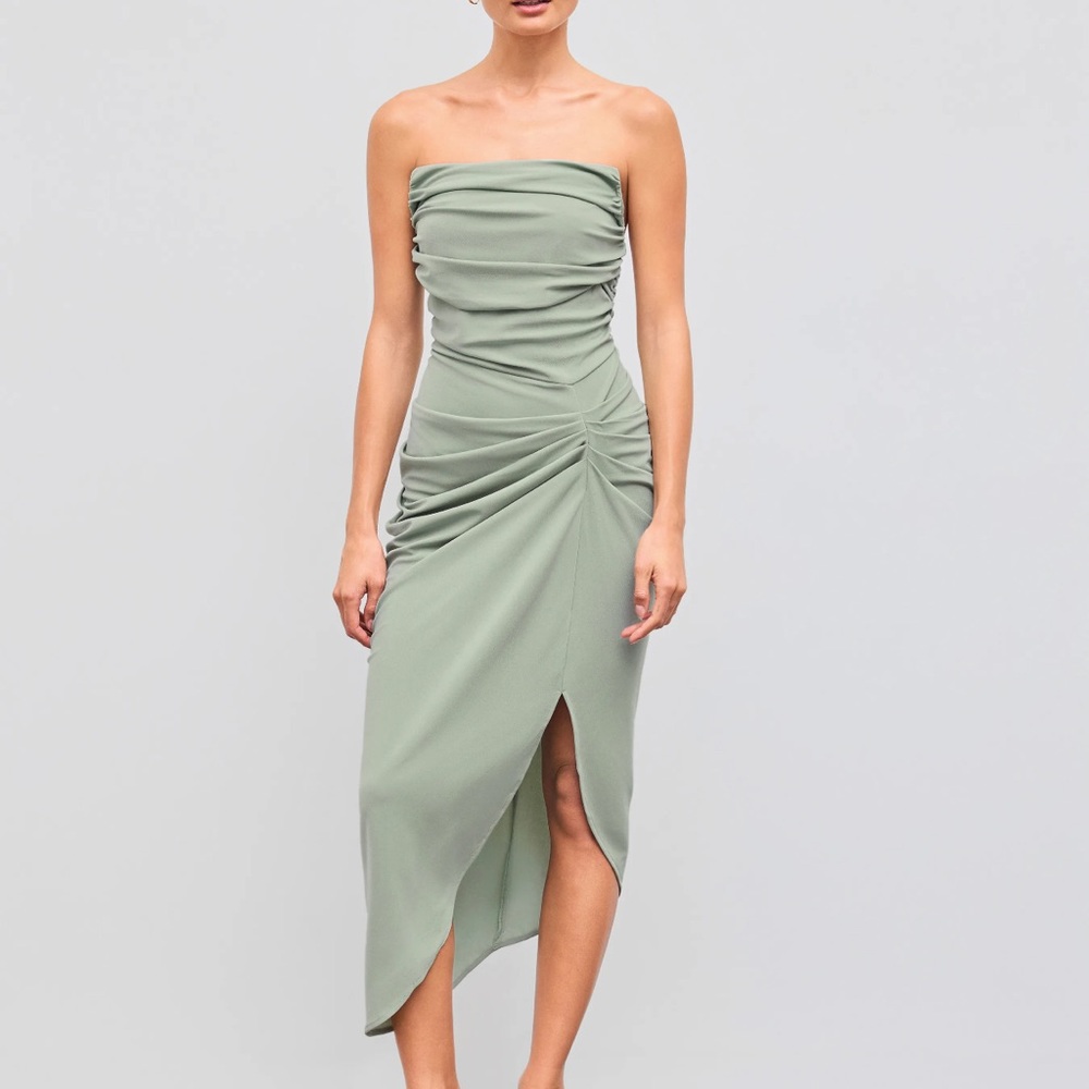 Cider Strapless Sage Dress